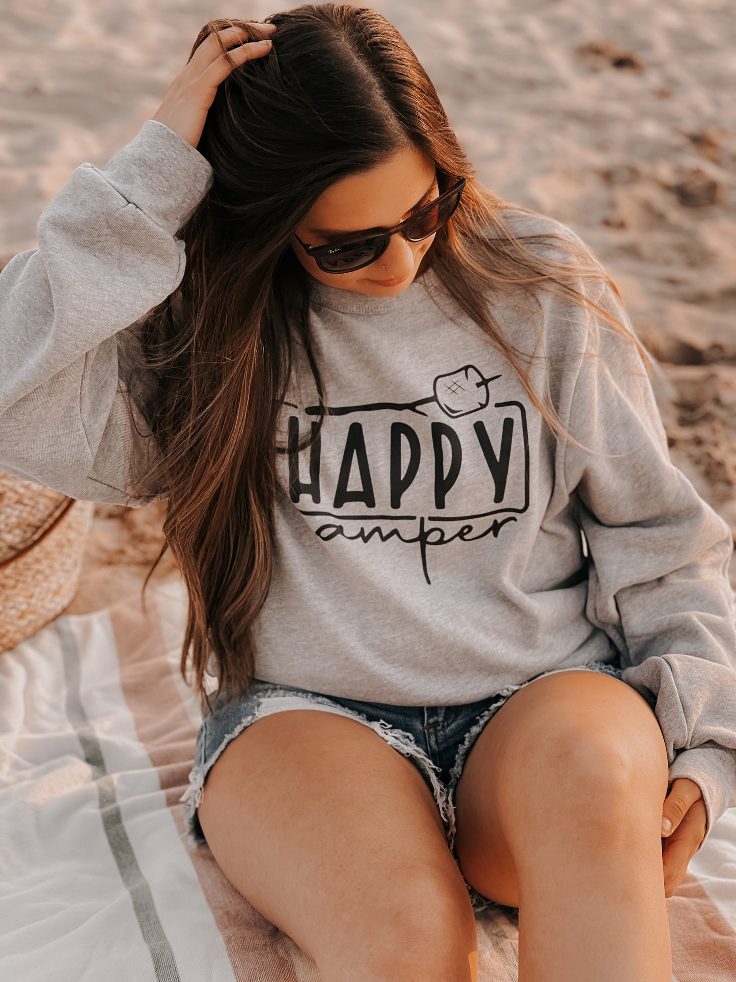 "Happy Camper" Unisex Sweater for Adults