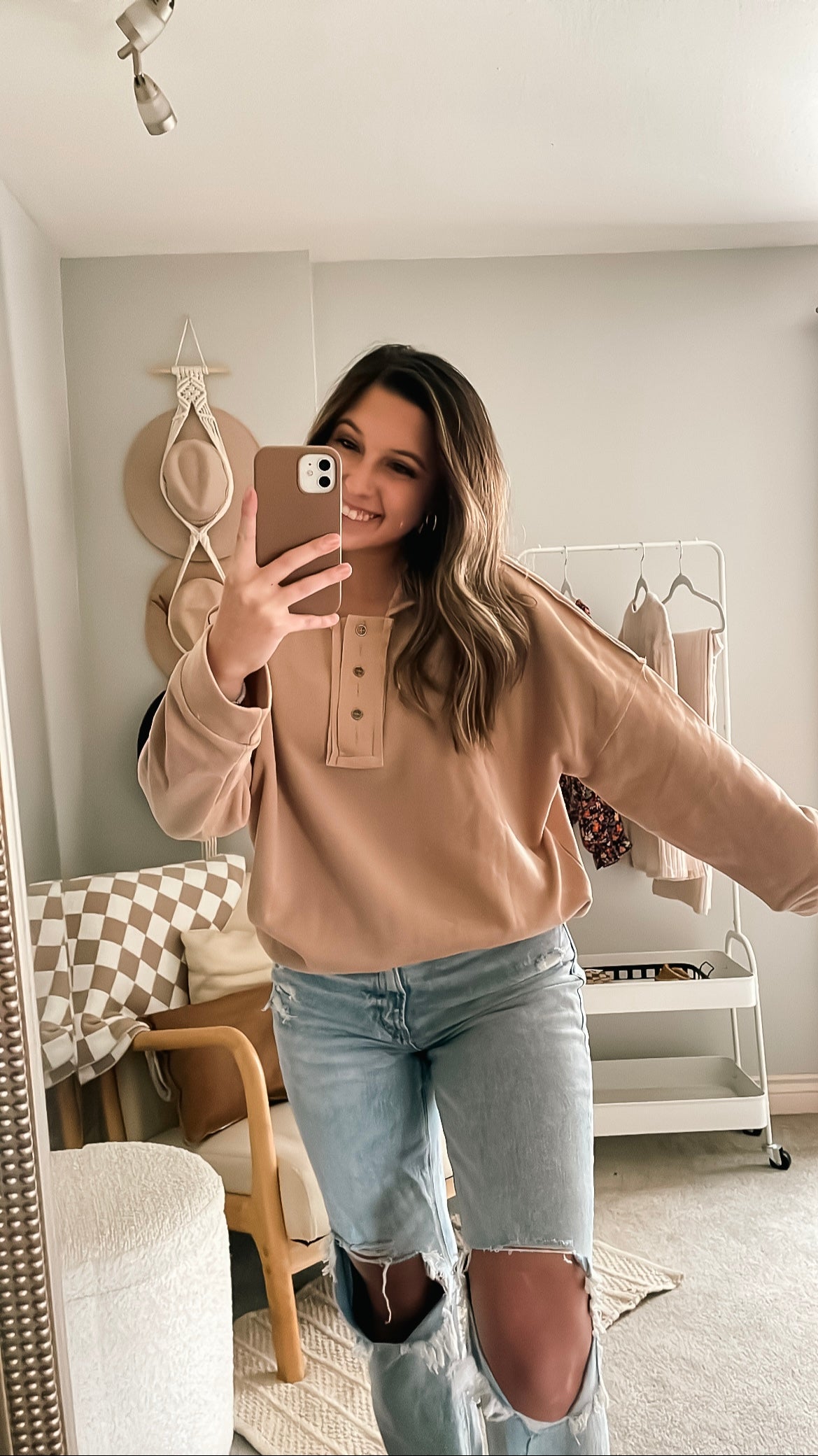 Casual Button Front Pullover