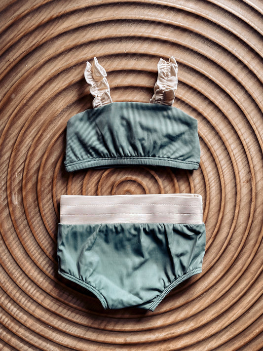 Strap Bandeau Bikini Set - Deep Sea